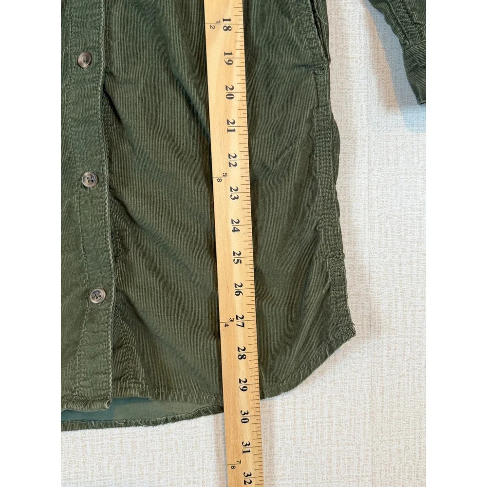 Old Navy Girls Olive Green Corduroy Long Sleeve Button Front Shirt Dress L 10